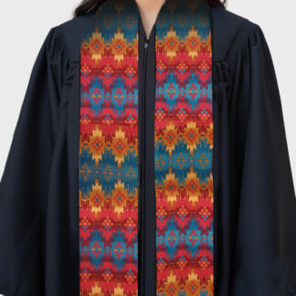 Plain Native Fabric Stole With Feathers
