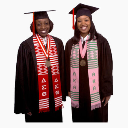 Personalized 2 lines Greek Kente Stoles - Image 20