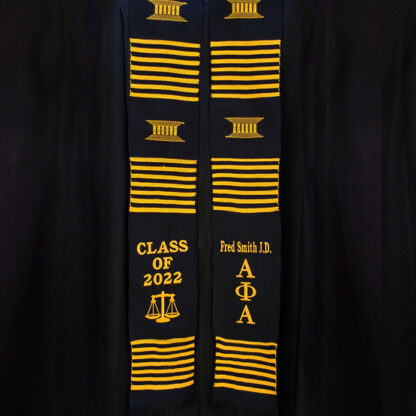 Personalized 2 lines Greek Kente Stoles - Image 2