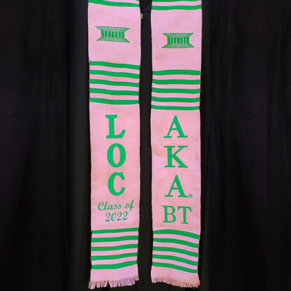 Personalized 2 lines Greek Kente Stoles - Image 3