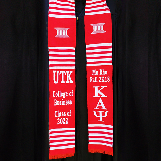 Personalized 2 lines Greek Kente Stoles - Image 4