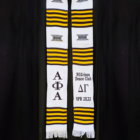 Personalized 2 lines Greek Kente Stoles - Image 5