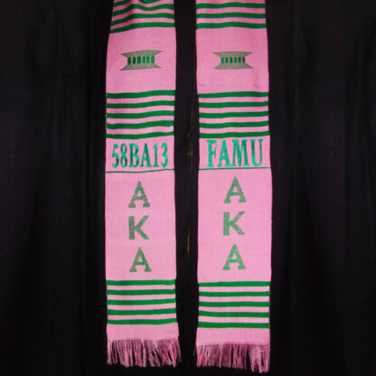 Personalized 2 lines Greek Kente Stoles - Image 6