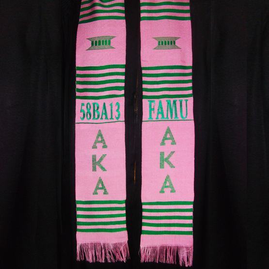 Personalized 2 lines Greek Kente Stoles - Image 6