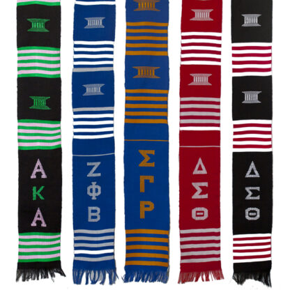 Personalized 2 lines Greek Kente Stoles - Image 10