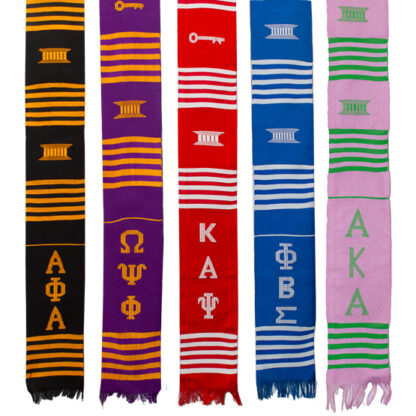 Personalized 2 lines Greek Kente Stoles - Image 11