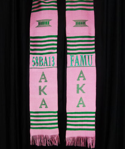 Personalized 2 lines Greek Kente Stoles - Image 13