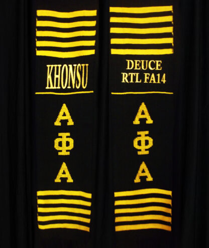 Personalized 2 lines Greek Kente Stoles - Image 14