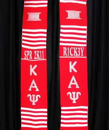 Personalized 2 lines Greek Kente Stoles - Image 15