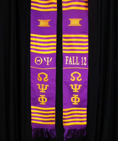 Personalized 2 lines Greek Kente Stoles - Image 17