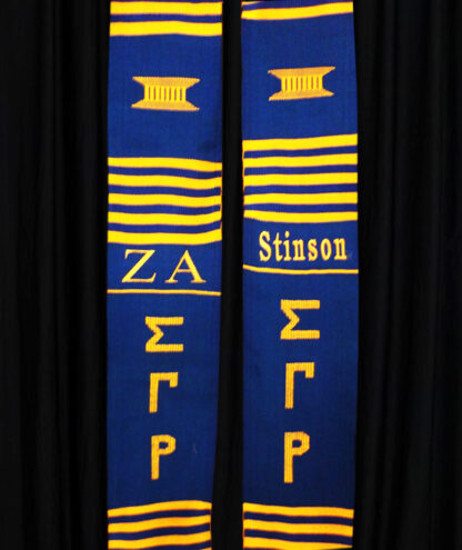 Personalized 2 lines Greek Kente Stoles - Image 18