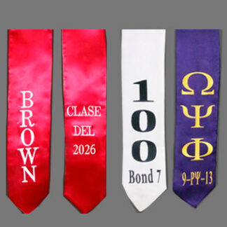 Personalized Embroidered Pre-Sewn Satin Stoles (60 & 72 Inch)