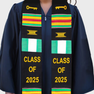 Class of 2025 Kente Stole with Flags