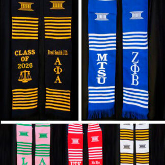 Personalized Embroidered Greek Kente Stoles