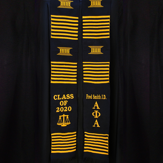 Personalized Embroidered Greek Kente Stoles - Image 2