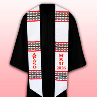 Personalized Red, Maroon, Green Pattern Stole