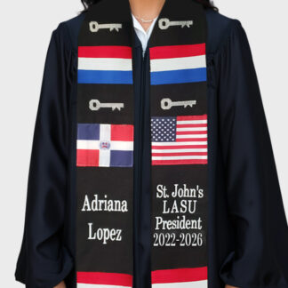 Personalized Handwoven Hispanic Stoles with Flags