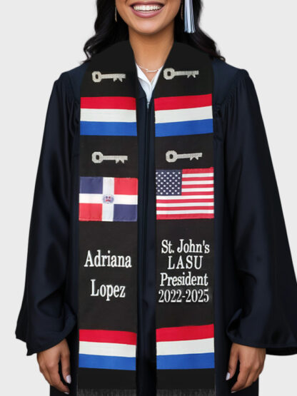 Personalized Handwoven Hispanic Stoles with Flags