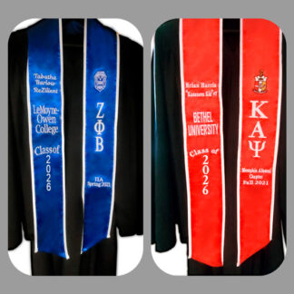 Personalized 84" Greek Satin Stole With Trim