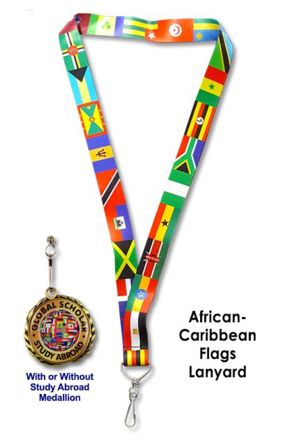 African / Caribbean Flags Lanyards