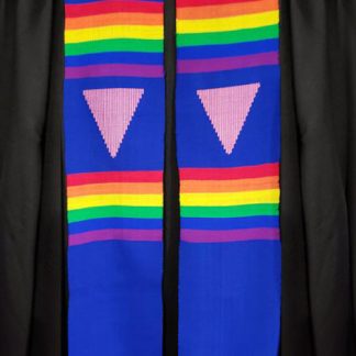 Blank (DIY) Blue Handwoven Rainbow Stole