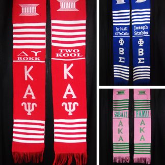 Personalized 2 lines Greek Kente Stoles