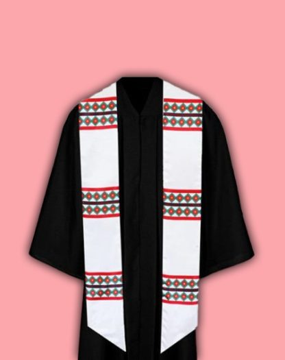 Non personalized Red, Maroon, Green Pattern Stole