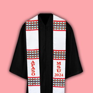 Personalized Red, Maroon, Green Pattern Stole