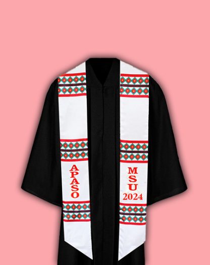 Personalized Red, Maroon, Green Pattern Stole