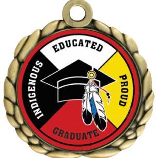 Native American Graduate Medallion with Neck Ribbon