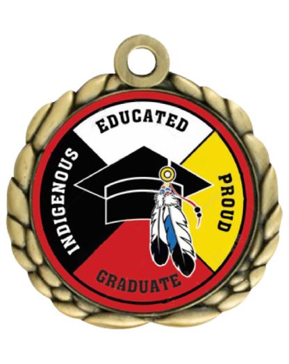 Native American Graduate Medallion with Neck Ribbon