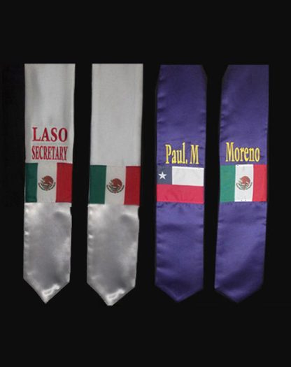 Personalized Satin Stoles With Hispanic Nations Flags - Image 2