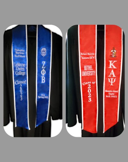 Personalized 84" Greek Satin Stole With Trim
